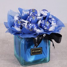 Blue Lindt Truffles Chocolate Bouquet