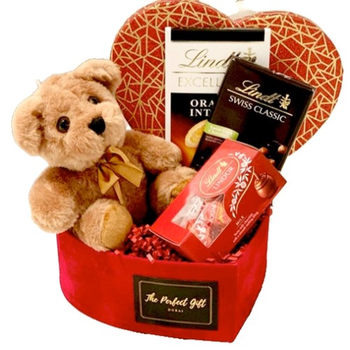 Lindt Heart Gift Box with Plush Teddy