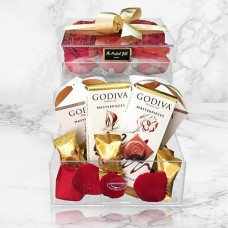 Godiva Chocolates and Roses Acrylic Gift Box