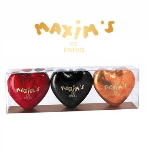 Valentine 3 Heart Tins by Maxim De Paris