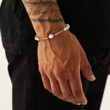 Freshwater Pearl Sterling Silver Gold Plated Men's Bracelet