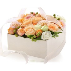 Elegant Orange Roses In A Gift Box