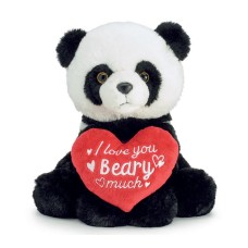 Panda Bear with Red Heart Plush