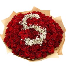 100 Roses Bouquet with Personalized Letter