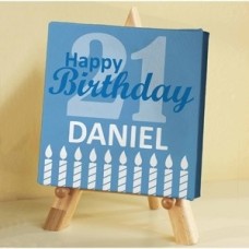 Personalized Birthday Canvas with wooden stand
