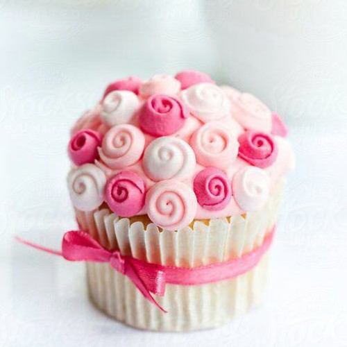 Cute Pink Rose Cupcakes