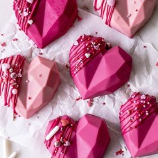 Pink Heart Choco-Smash-mini cakes