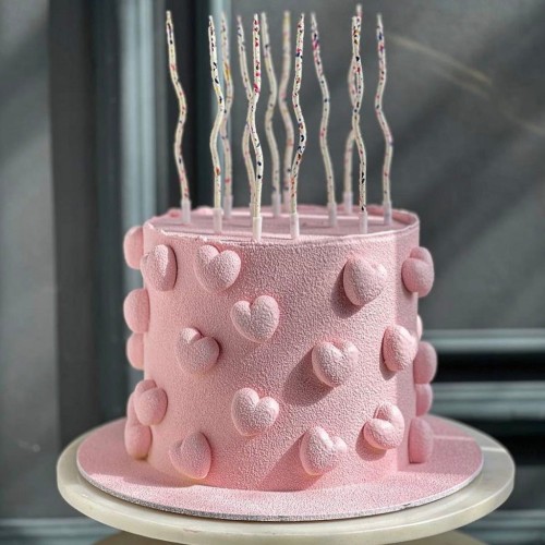 Pink Hearts Cake