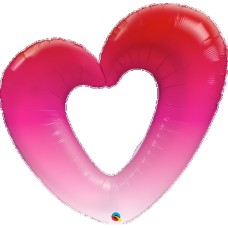 42" Pink Ombre Heart Foil Balloon