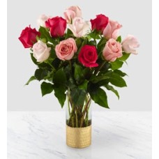 Pastel Pink Shades in a Luxury Gold Vase