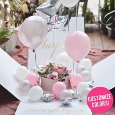 Surprise Balloon and Flowers in a Gift Box