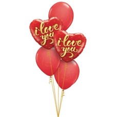 Romantic Â€˜I Love Youâ€™ Heart Balloon Bouquet