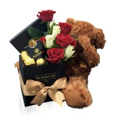 Teddy, Roses & Ferrero Gift Box