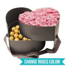 Roses & Ferrero Drawer Heart Shape Gift Box