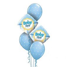 Blue Baby Boy Newborn Balloon Bouquet