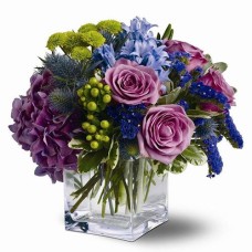 Roses And Hydrangea Flower Vase