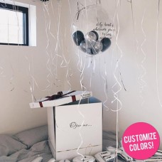 Silver Bubble Balloon Surprise Box For Him