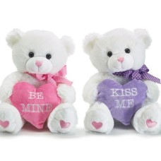 Be Mine / Kiss Me Teddy Bear with Heart Plush