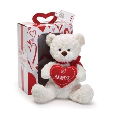 White Teddy Bear With Gift Box