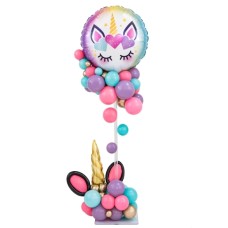 Merry And Magical Golden Unicorn Balloon Stand
