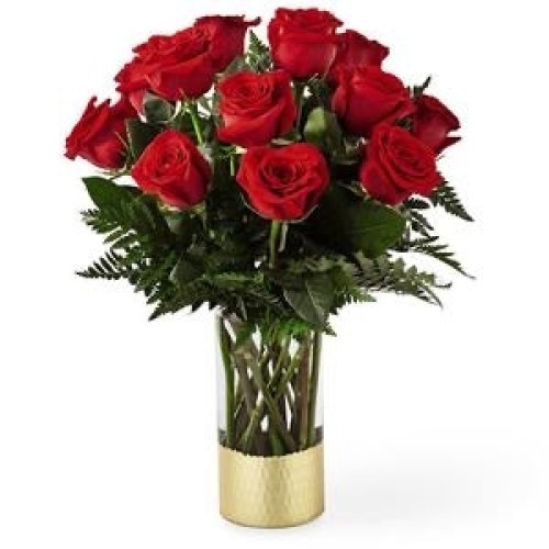 Elegant 20 Red Roses in Vase