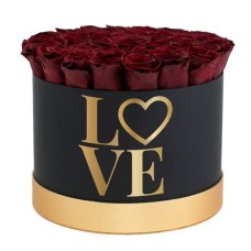 LOVE' Red Roses Round Box (30 Roses)