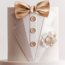 Elegant White Tuxedo Cake