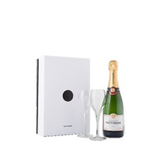 Taittinger Brut Reserve Gift Pack with 2 Flutes