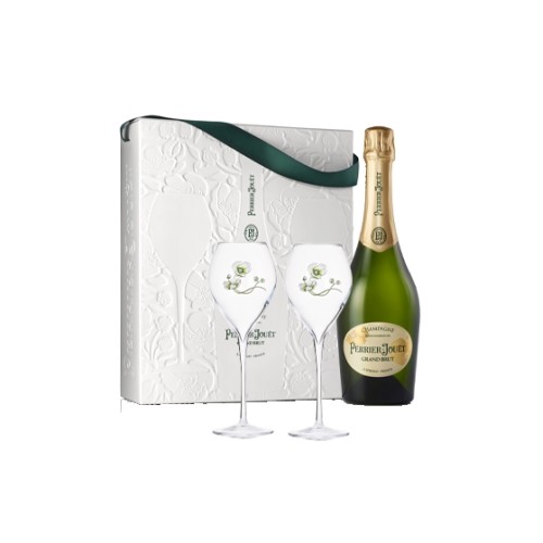 Perrier-Jouet Grand Brut Gift Pack with 2 Flutes
