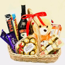 Chocolate Gourmet Teddy Basket