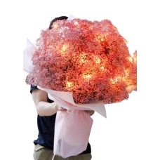 Pink Baby's Breath Fairy Lights Giant Bouquet