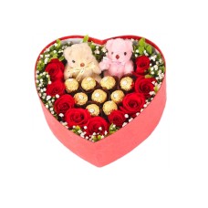 Candy Lovers Heart Box - Best Seller! (24 Stems)