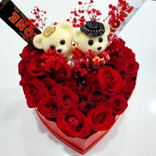 Roses Toblerone Lovers Heart Box