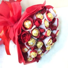 12 Roses & 18 Ferrero Bouquet