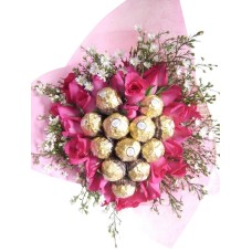 Roses & Chocolates Heart Bouquet - Best Seller!