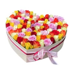 Roses Rainbow Heart Box
