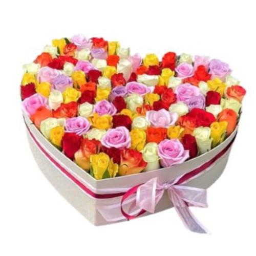 Roses Rainbow Heart Box