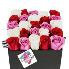 25 Assorted Roses Premium Box