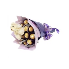 Ferrero 12 & Mini Teddy Bouquet