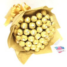 Personalized Gold Ferrero Bouquet (24 Ferrero Bouquet)