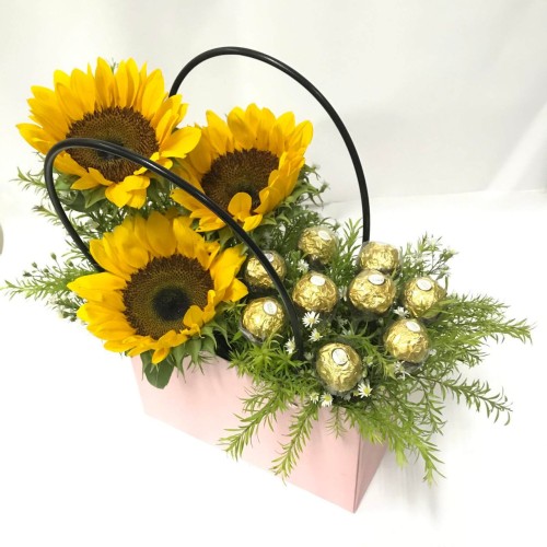 Sunflowers & Ferrero Handbag