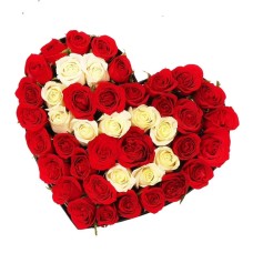 Letter Roses Heart Box