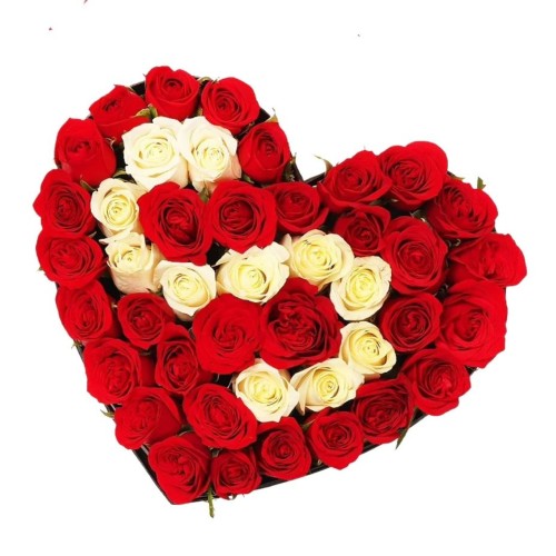 Letter Roses Heart Box