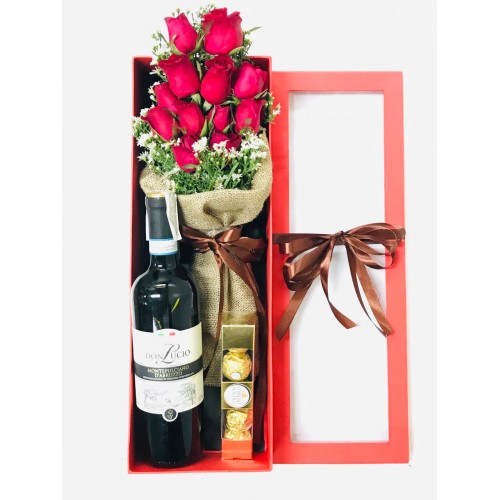 Roses and Wine Ferrero Deluxe Box