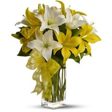 Yellow And White Lilies Bouquet (6 Stems (24 flowers approx))