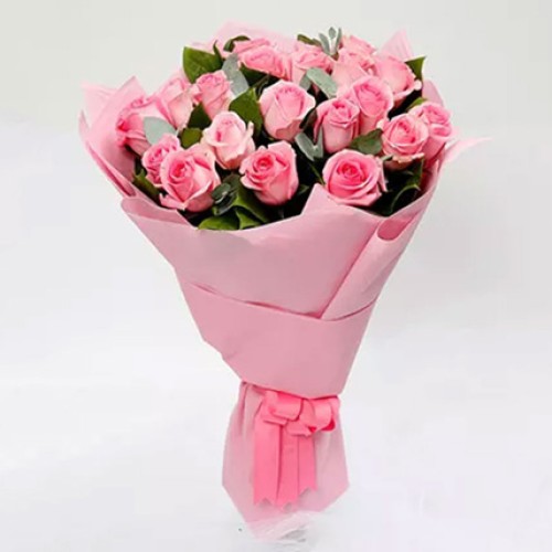 Bunch Of 20 Pink Roses (Premium)