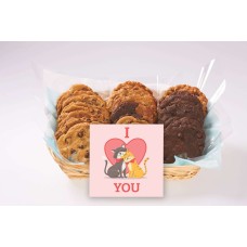 2 Cats in Love Gift Basket (12 cookies)