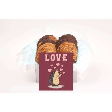 A Cute Hedgehog Love and Hearts Cookie Box (24 cookies)