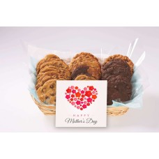 Happy Mother's Day Flower Heart Gift Basket (12 cookies)