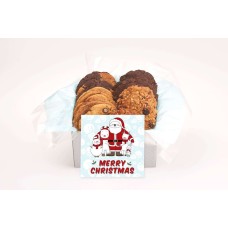 Smiling Santa With Helpers Cookie Gift Box (60 cookies)